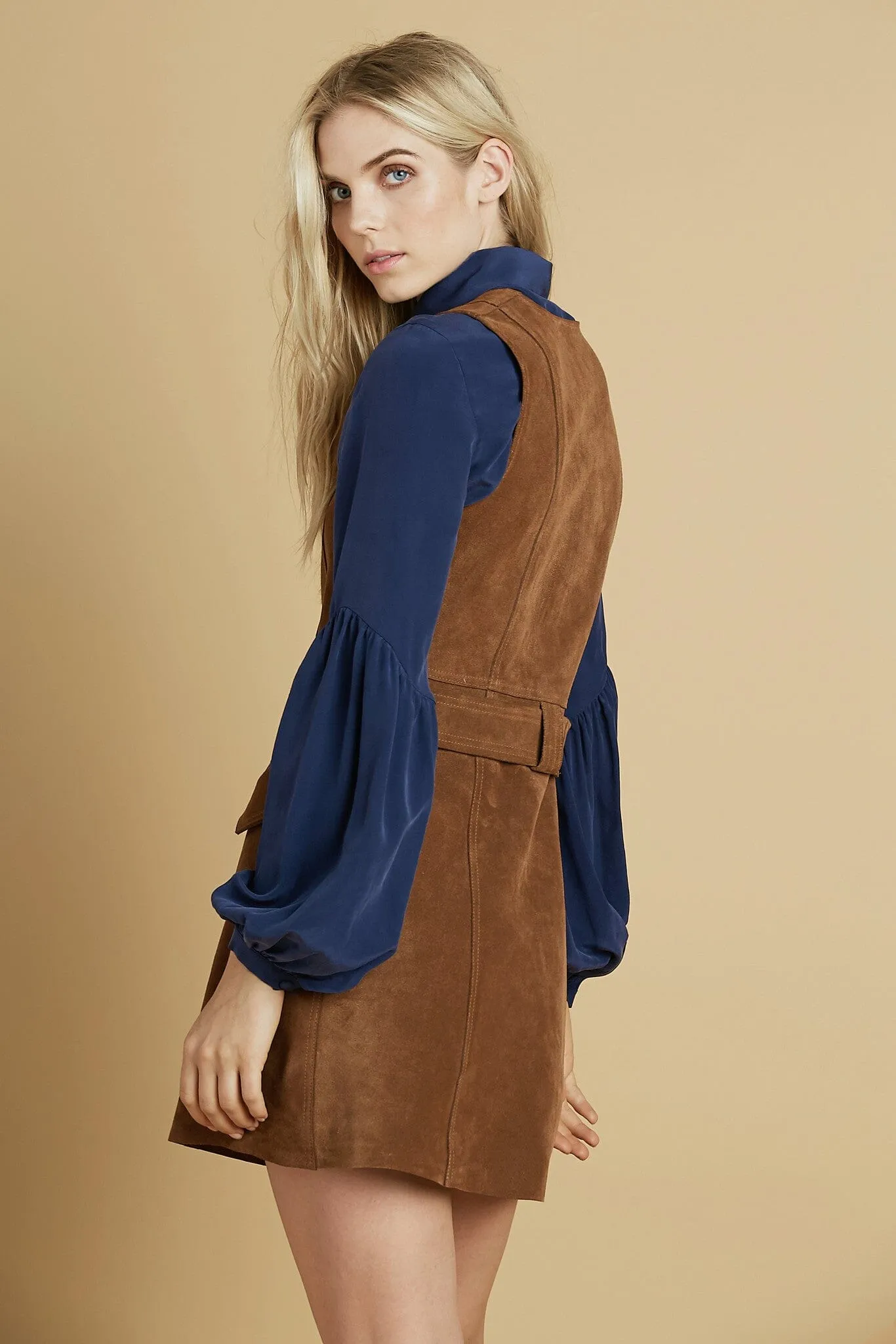 Fonda Suede Dress | Peanut