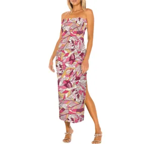 Perl Strapless Bodycon Maxi Dress with Side Slit
