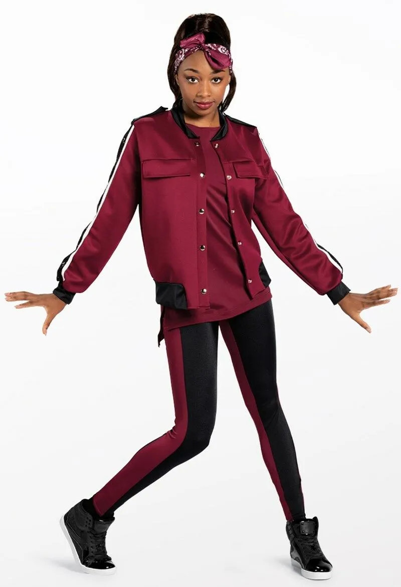 Pre-Owned Costume Weissman  13125 Medium Adult Burgundy Jacket Hip Hop Tap