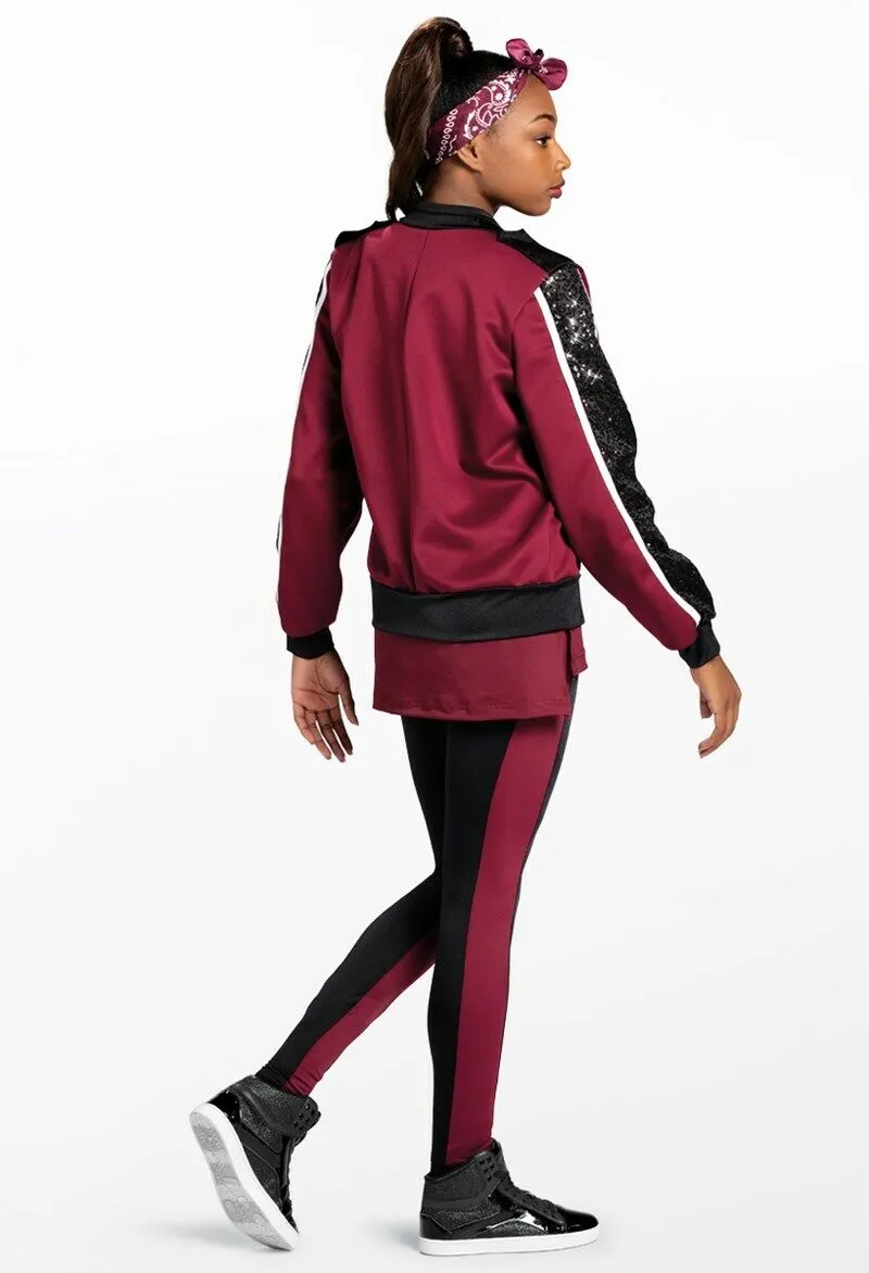 Pre-Owned Costume Weissman  13125 Medium Adult Burgundy Jacket Hip Hop Tap