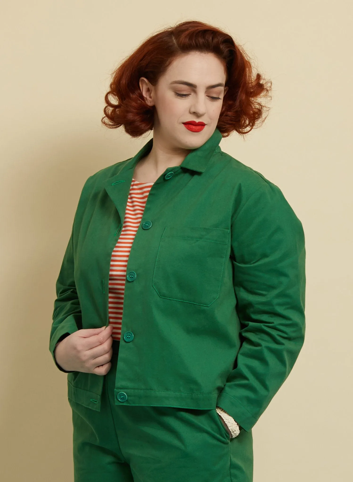 Walter Workwear Jacket - Green Cotton