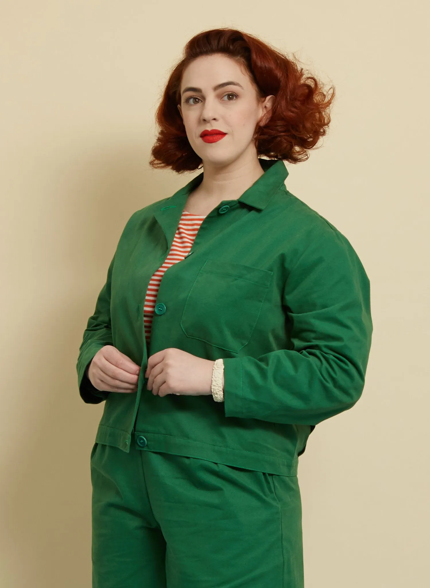 Walter Workwear Jacket - Green Cotton