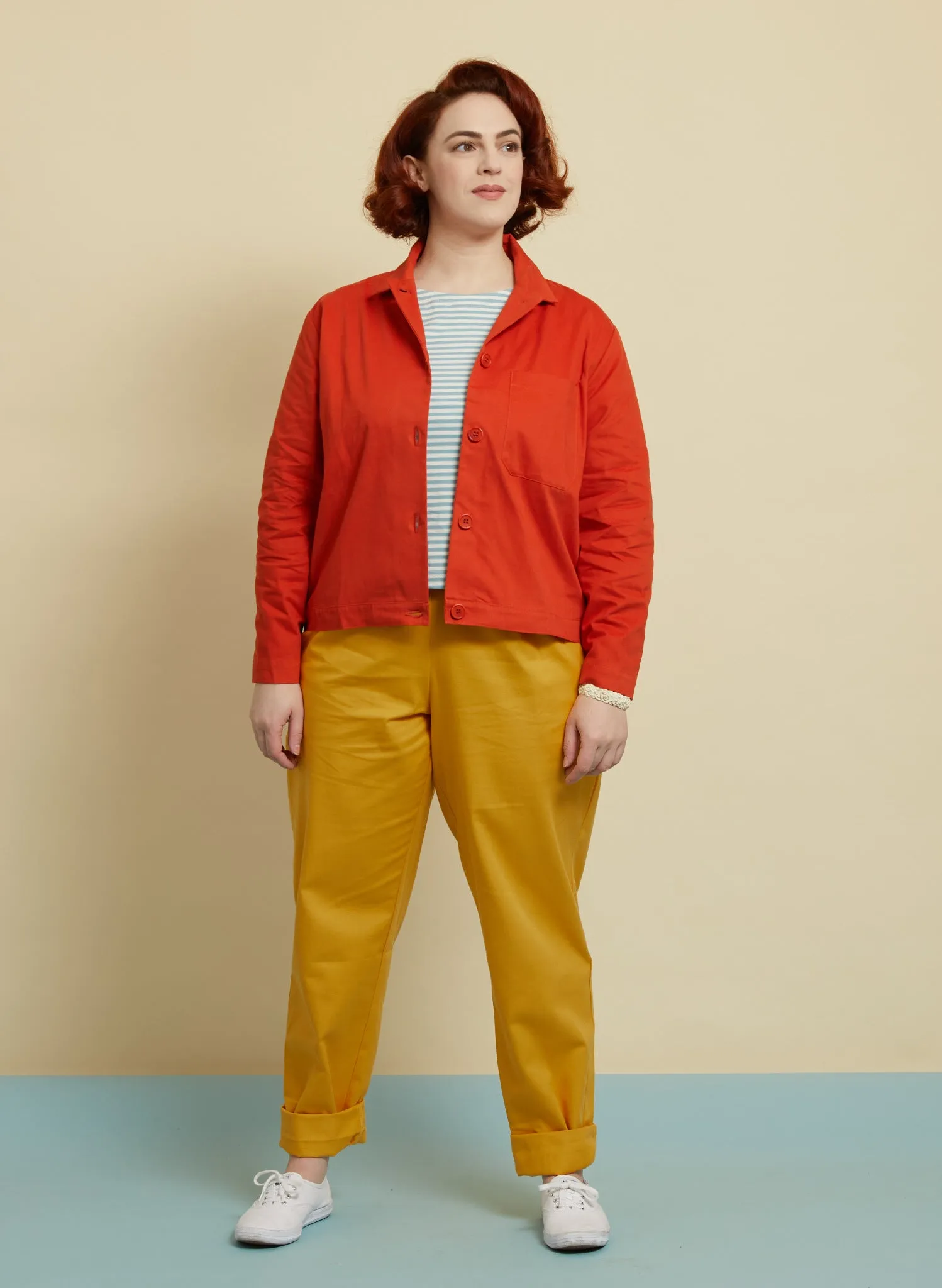 Walter Workwear Jacket - Red Cotton