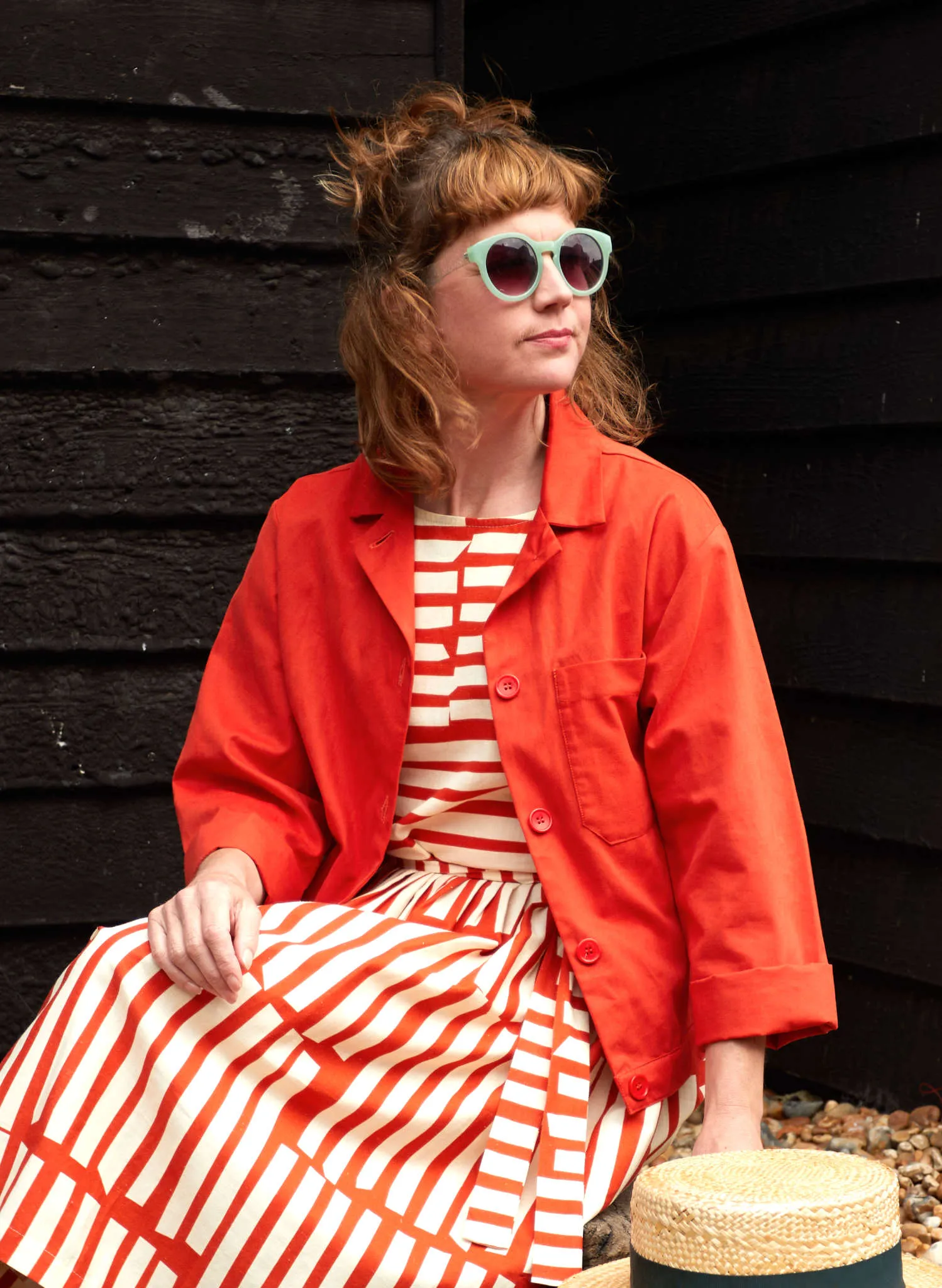 Walter Workwear Jacket - Red Cotton