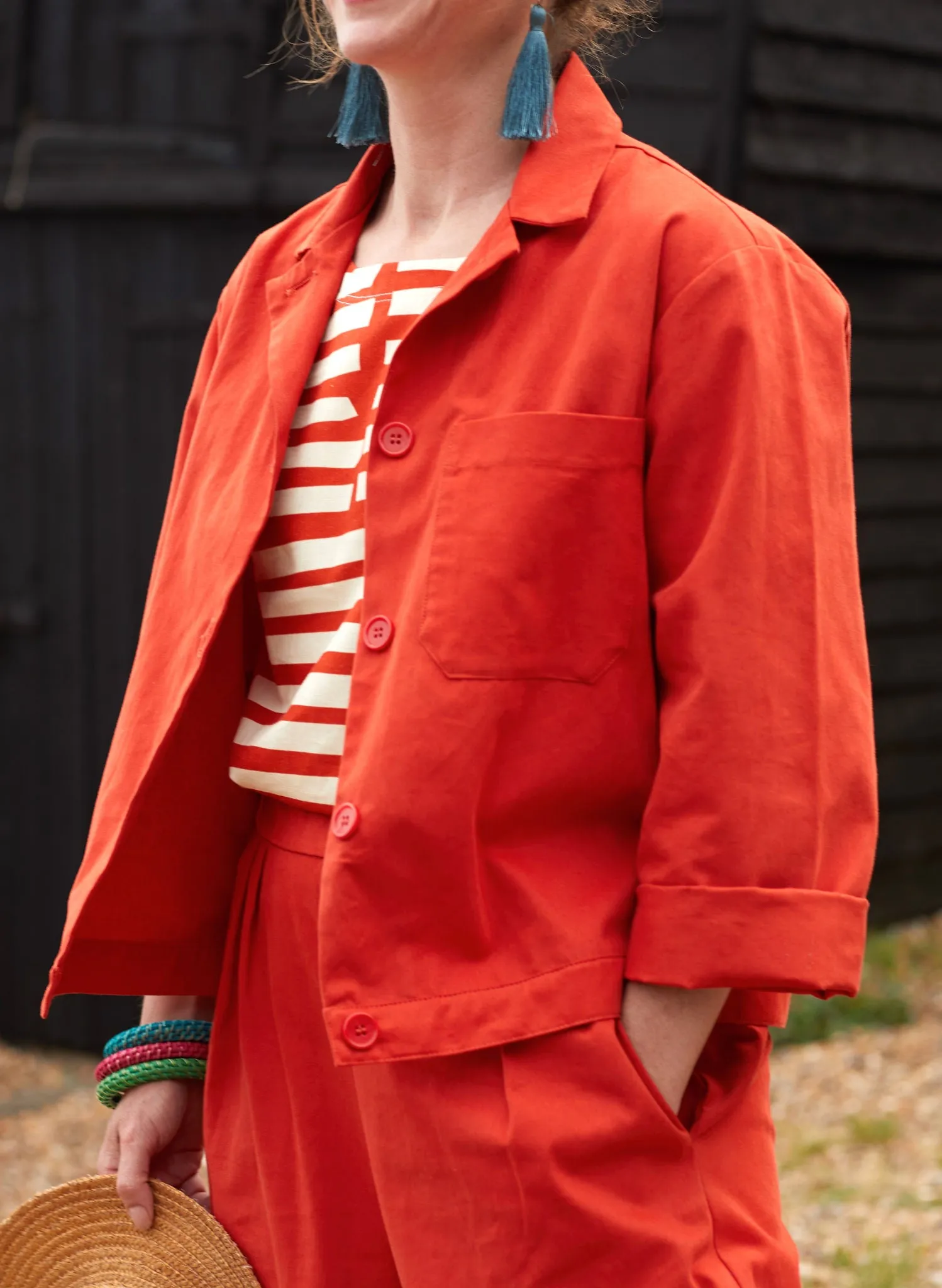 Walter Workwear Jacket - Red Cotton