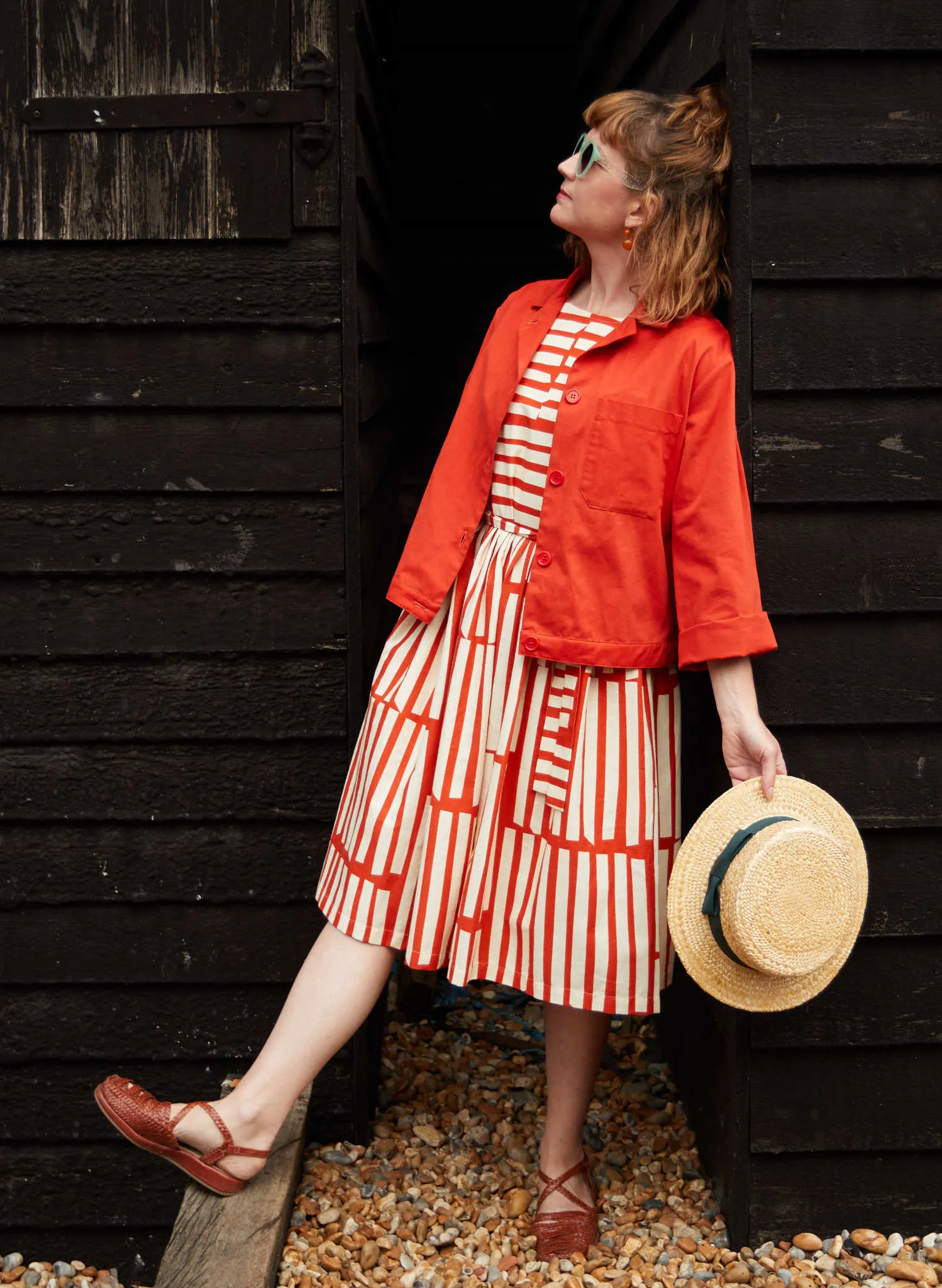 Walter Workwear Jacket - Red Cotton