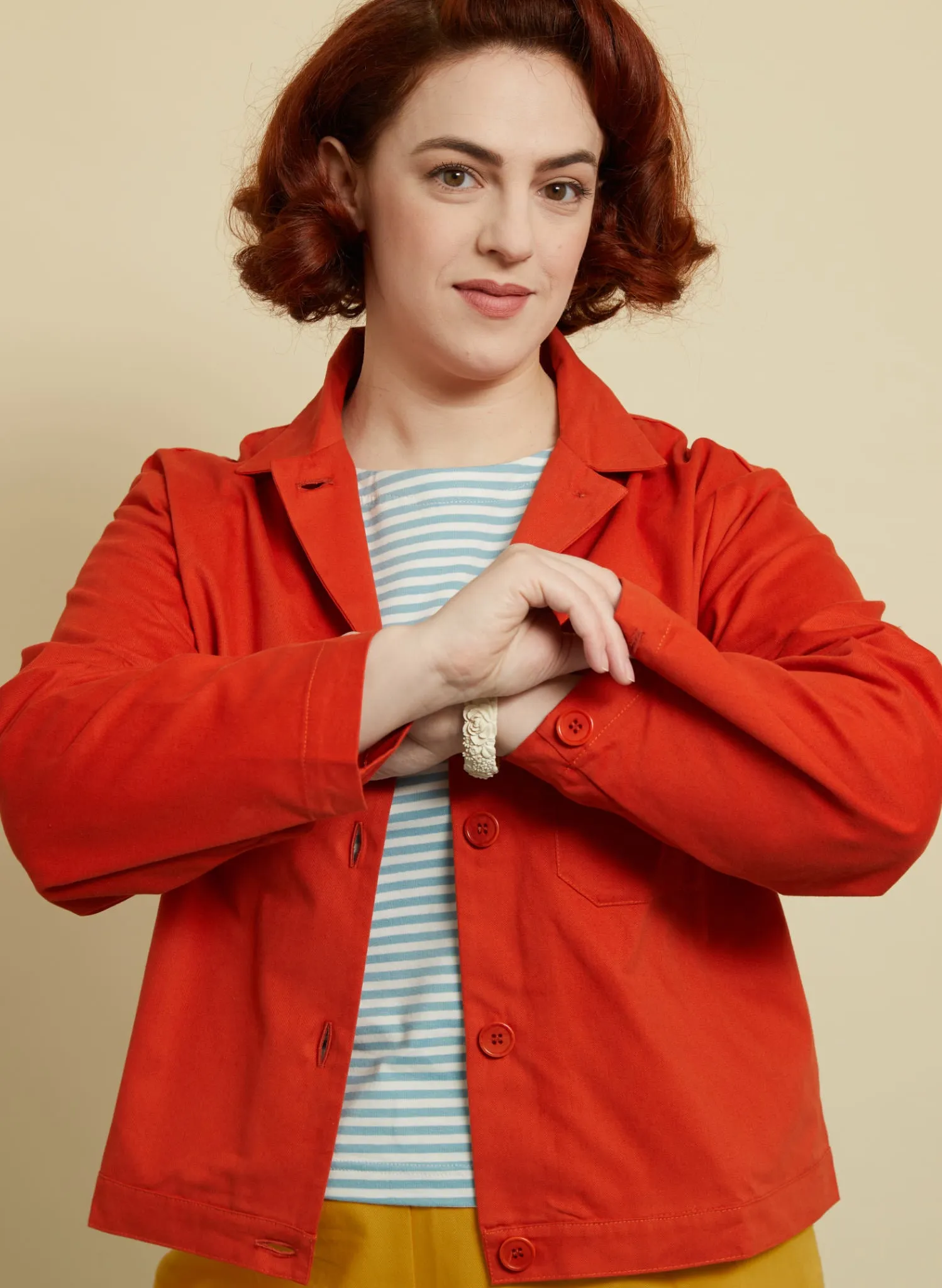 Walter Workwear Jacket - Red Cotton