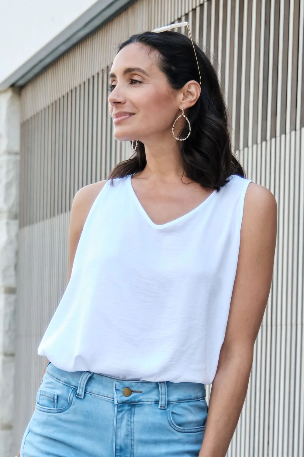 Zoe Sleeveless Top White