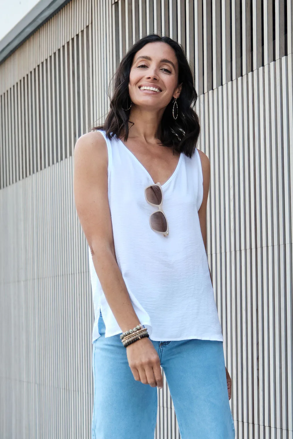 Zoe Sleeveless Top White
