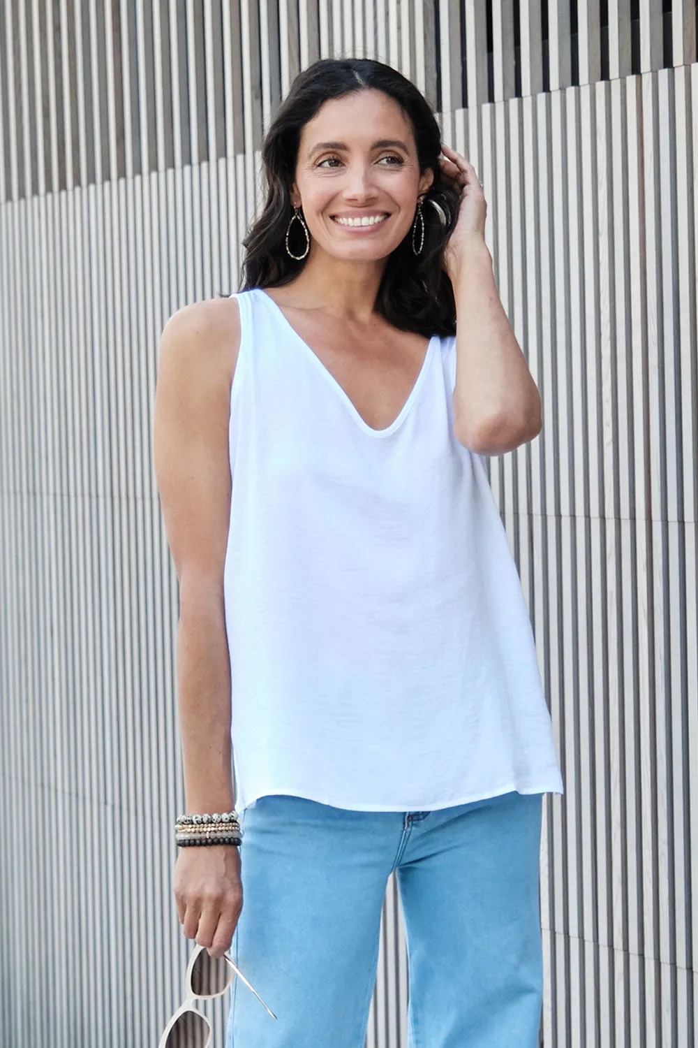 Zoe Sleeveless Top White