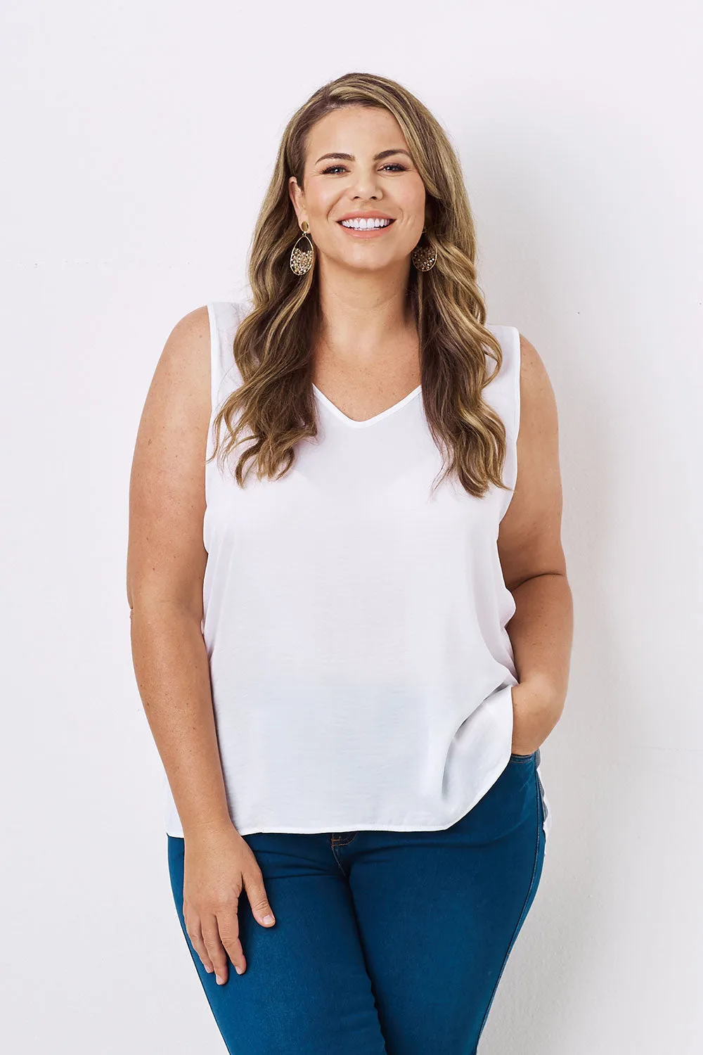 Zoe Sleeveless Top White